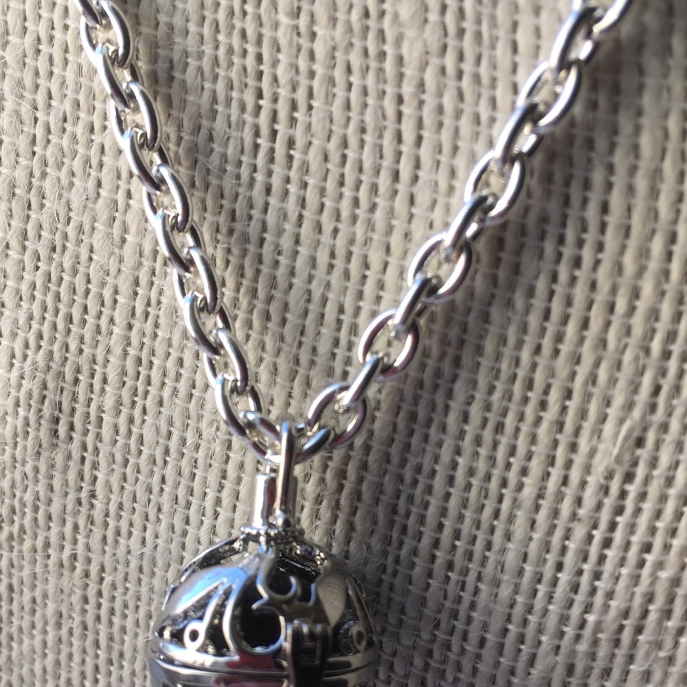 Silver Lava Bead Essential Oil Diffusing Necklace - Picture 2 of 4